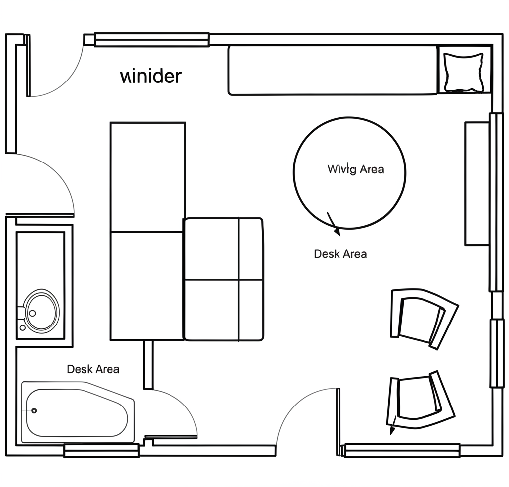 Floor plan for The Garden Studio